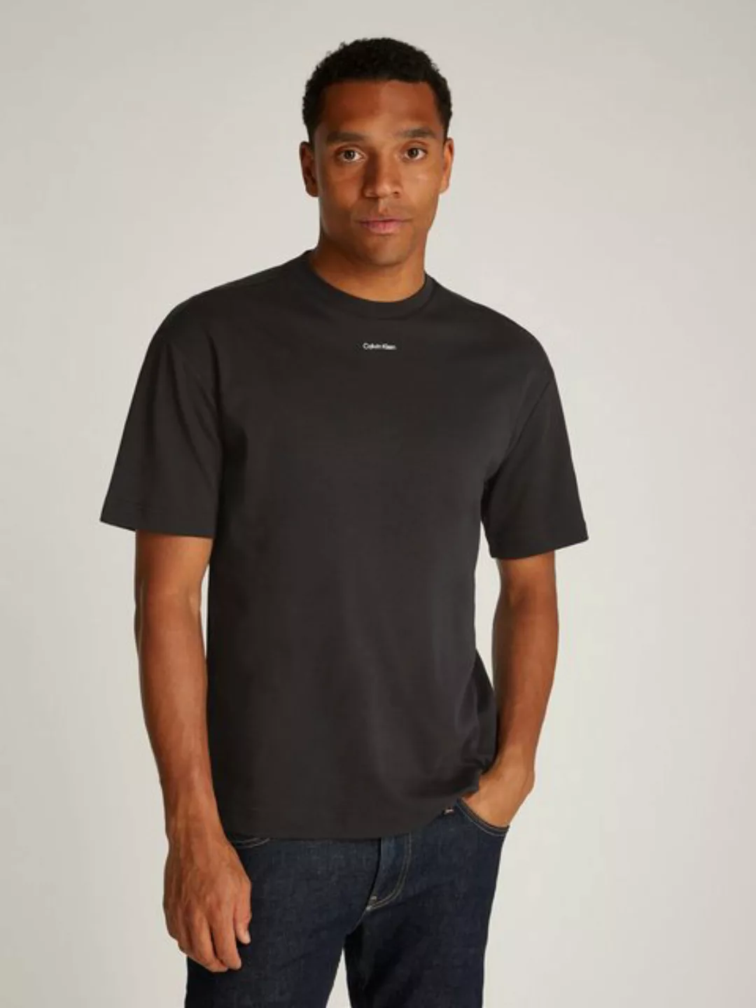 Calvin Klein T-Shirt "NANO LOGO INTERLOCK T-SHIRT", mit Logoschriftzug günstig online kaufen