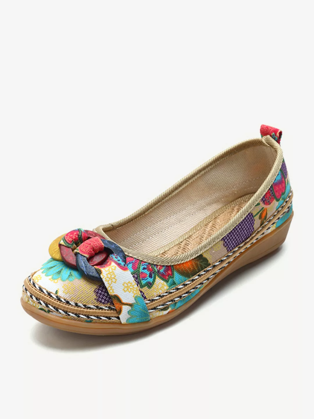 Damen Folkways Flowers Canvas Slip On Ballerinas günstig online kaufen