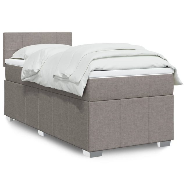 vidaXL Boxspringbett, Boxspringbett mit Matratze Taupe 80x200 cm Stoff günstig online kaufen