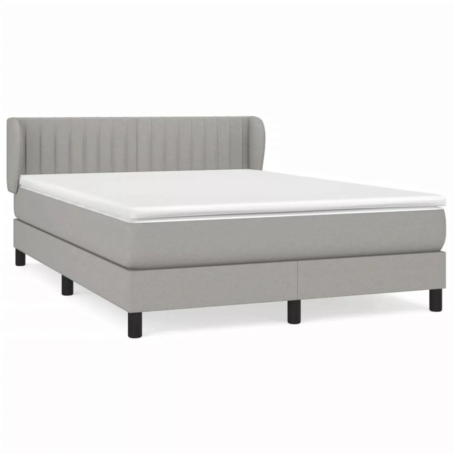 vidaXL Boxspringbett mit Matratze Hellgrau 140x200 cm Stoff1400141 günstig online kaufen