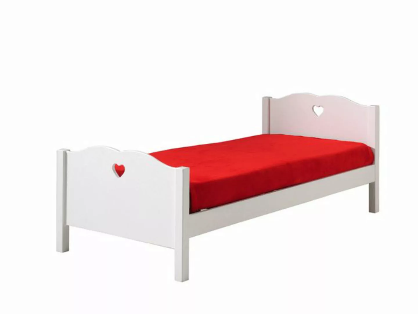 58 aufm Kessel Kinderbett Einzelbett Kamila 211x96x80 Kinderbett MDF Weiß ( günstig online kaufen