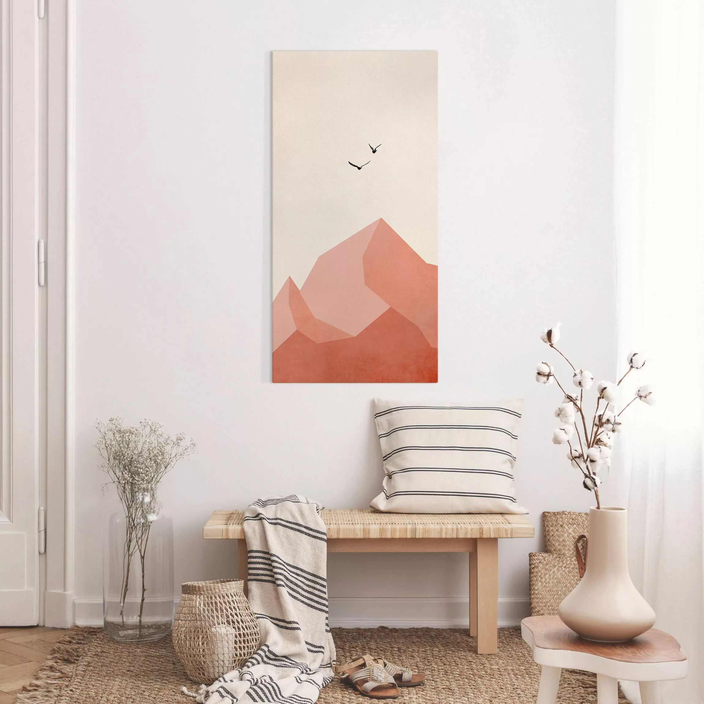 Leinwandbild Zugspitze in Rosa Färbung günstig online kaufen