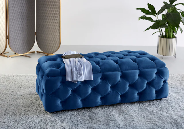 Home affaire Polsterhocker "KALINA, hochwertige Knopfheftung, B/T/H: 120/55 günstig online kaufen