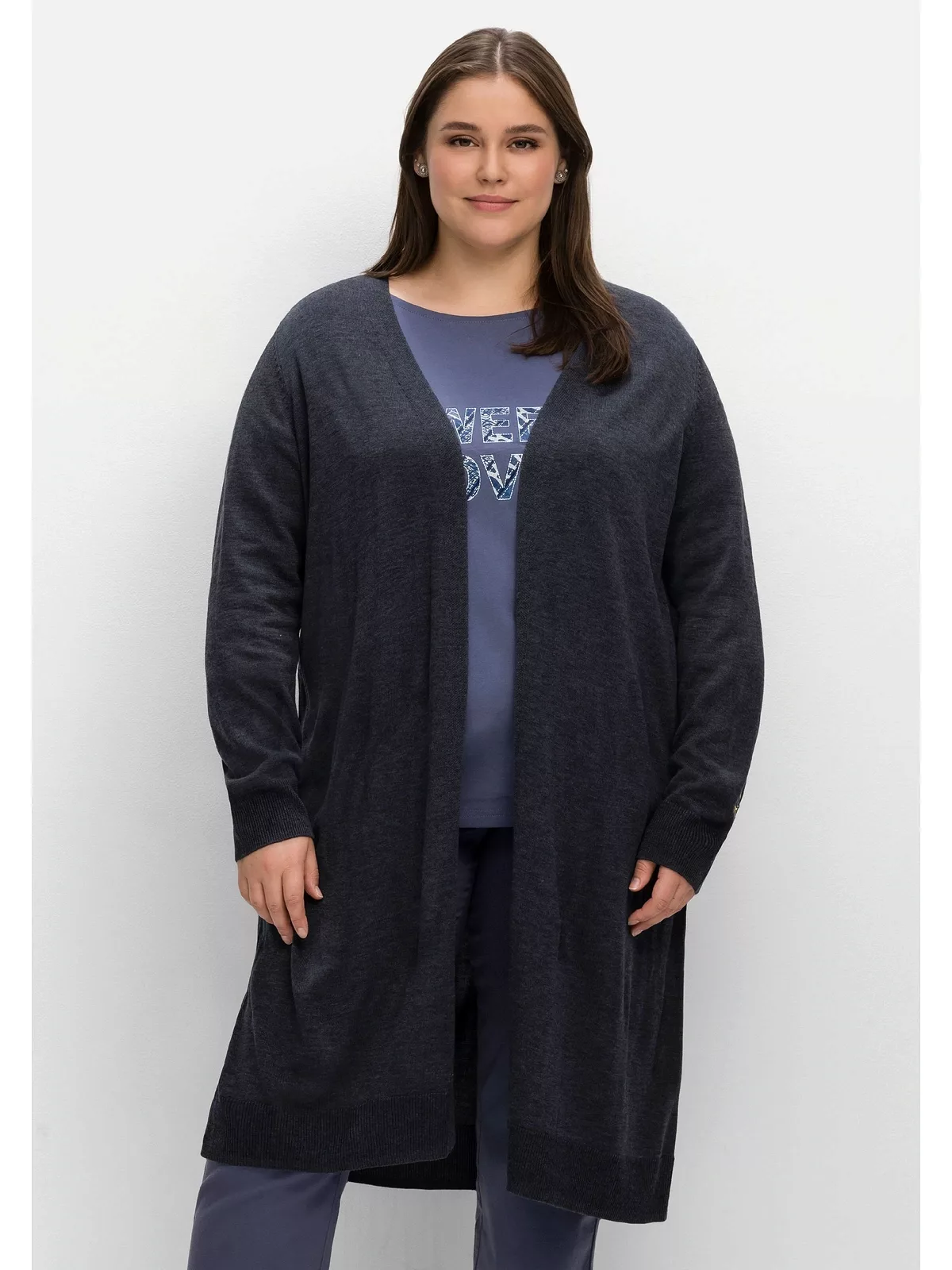 Sheego Longstrickjacke "Große Größen", aus weichem Viskose-Mix günstig online kaufen