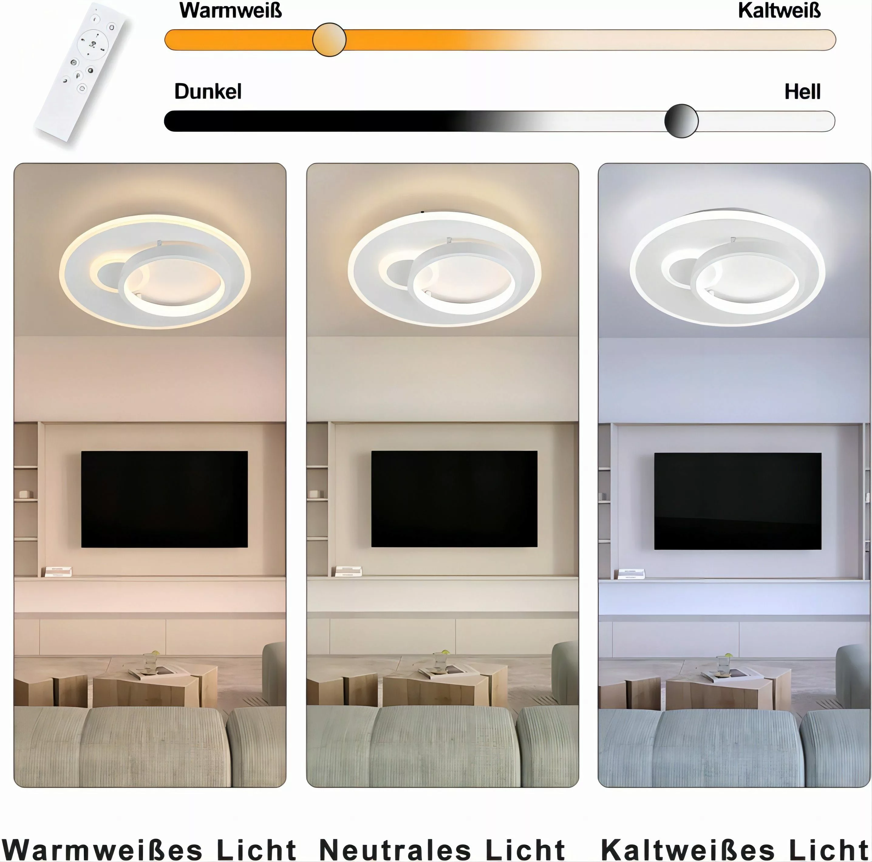 ZMH LED Deckenleuchte mit Fernbedienung Modern günstig online kaufen