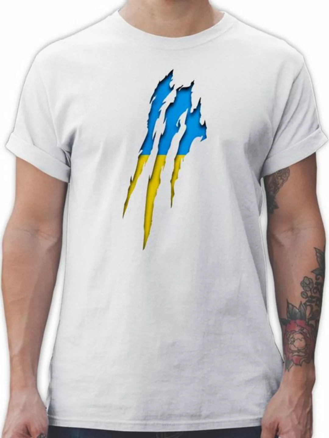 Shirtracer T-Shirt Ukraine Krallenspuren Länder Wappen günstig online kaufen