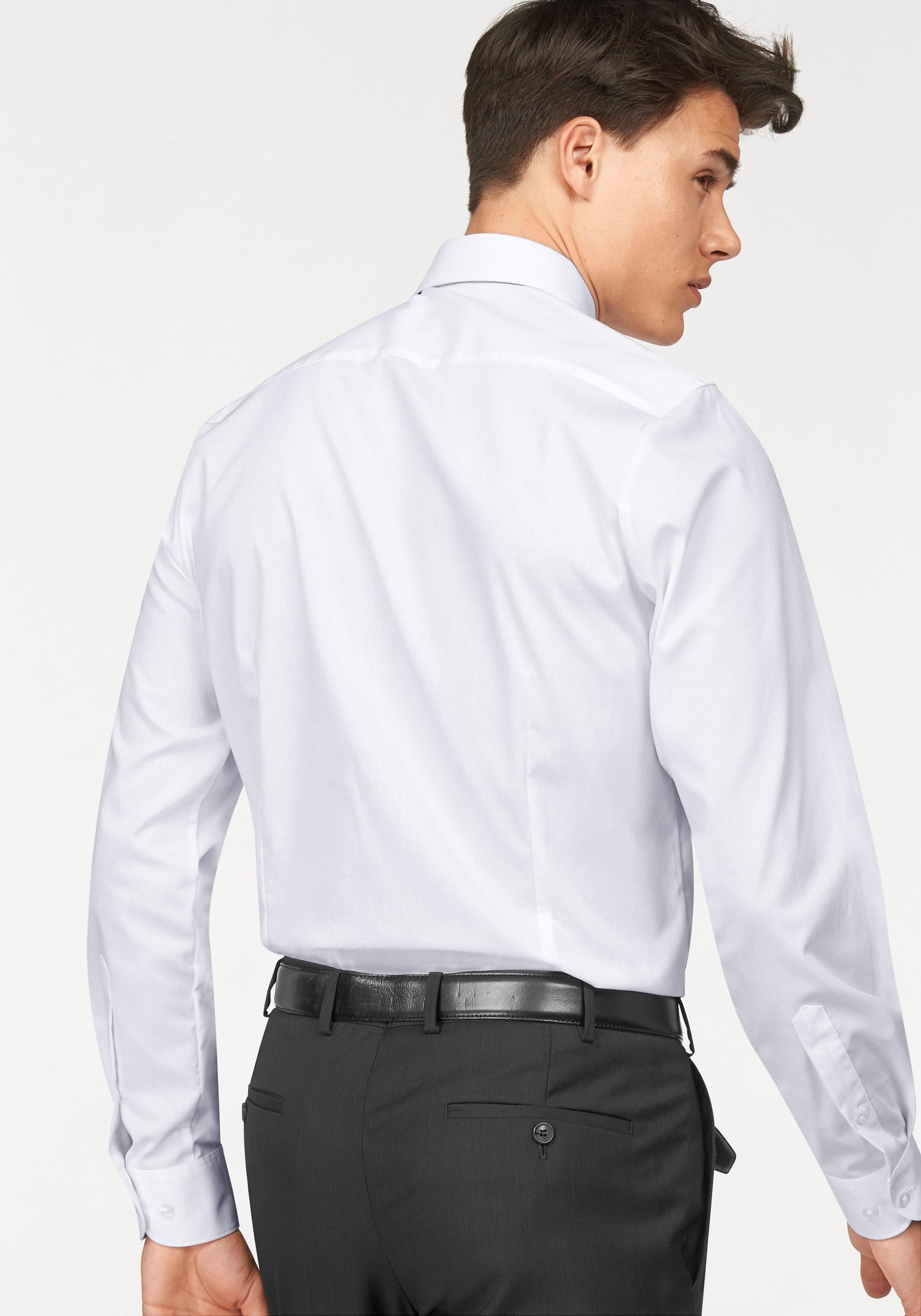 Bruno Banani Langarmhemd "Slim-fit", Formbeständig durch Elastananteil günstig online kaufen