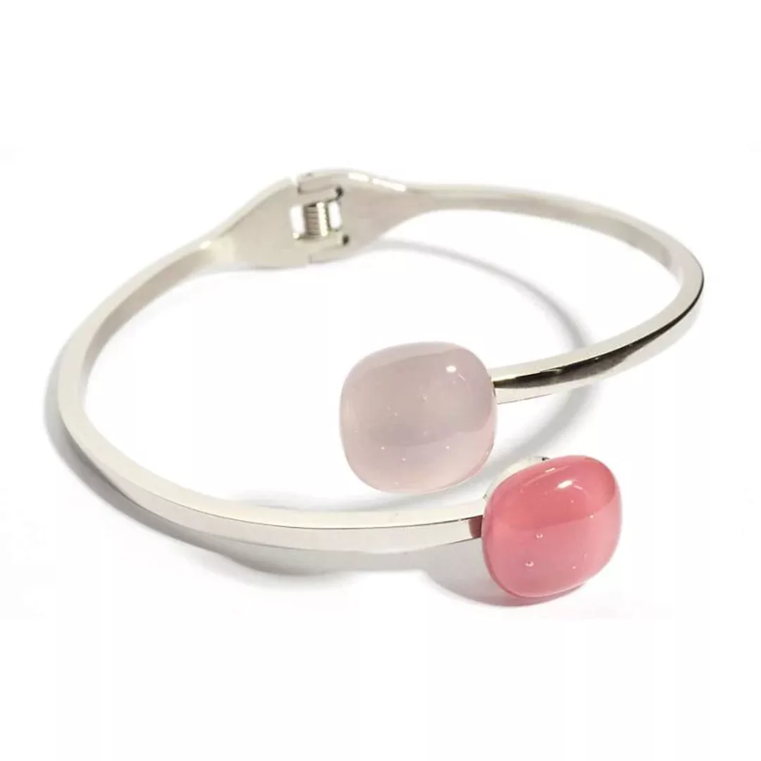 Armreif mit 2 Glassteinen Fresh Opal rosa günstig online kaufen