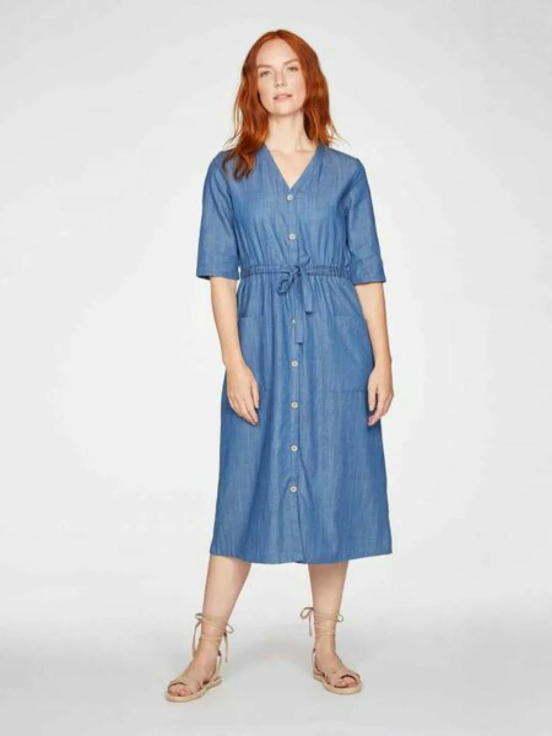 Blaues Midi-kleid Esther Aus Tencel günstig online kaufen
