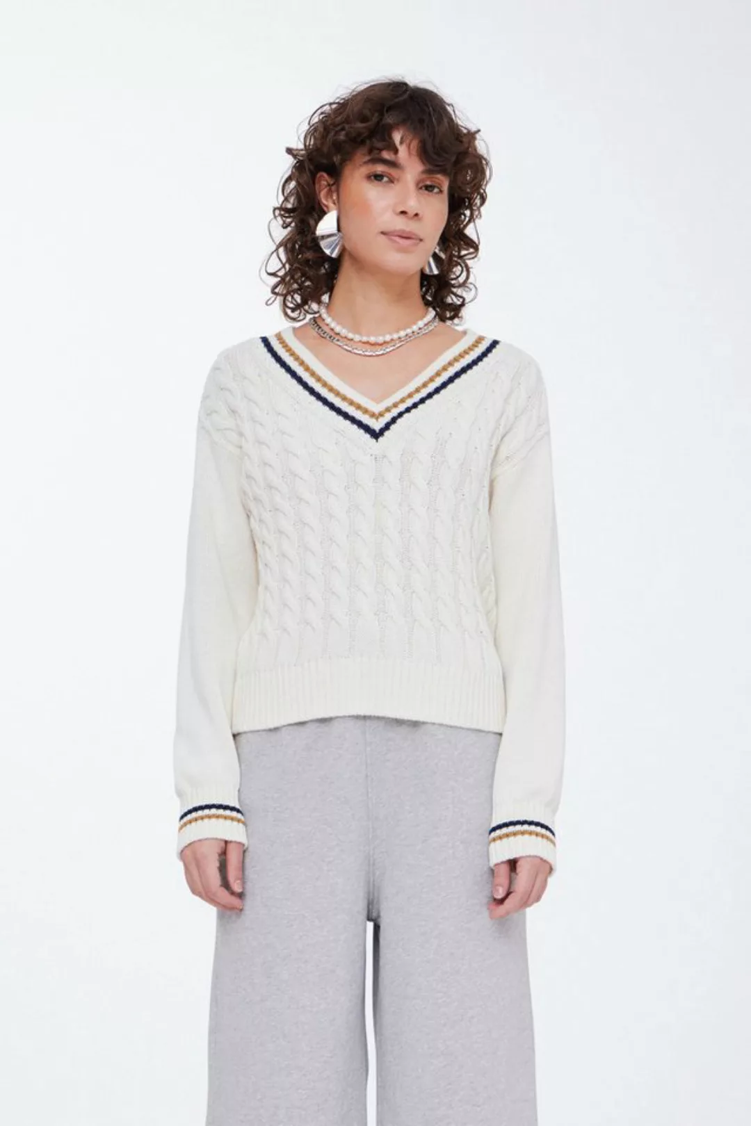 BALL Sweatshirt BAFIRANZE V NECK schöner Strickpullover mit Details günstig online kaufen