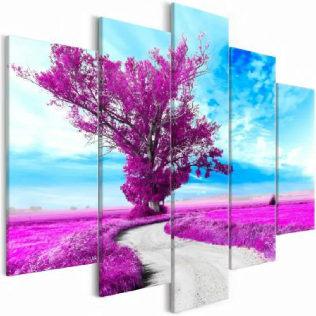 artgeist Wandbild Tree near the Road (5 Parts) Violet mehrfarbig Gr. 200 x günstig online kaufen