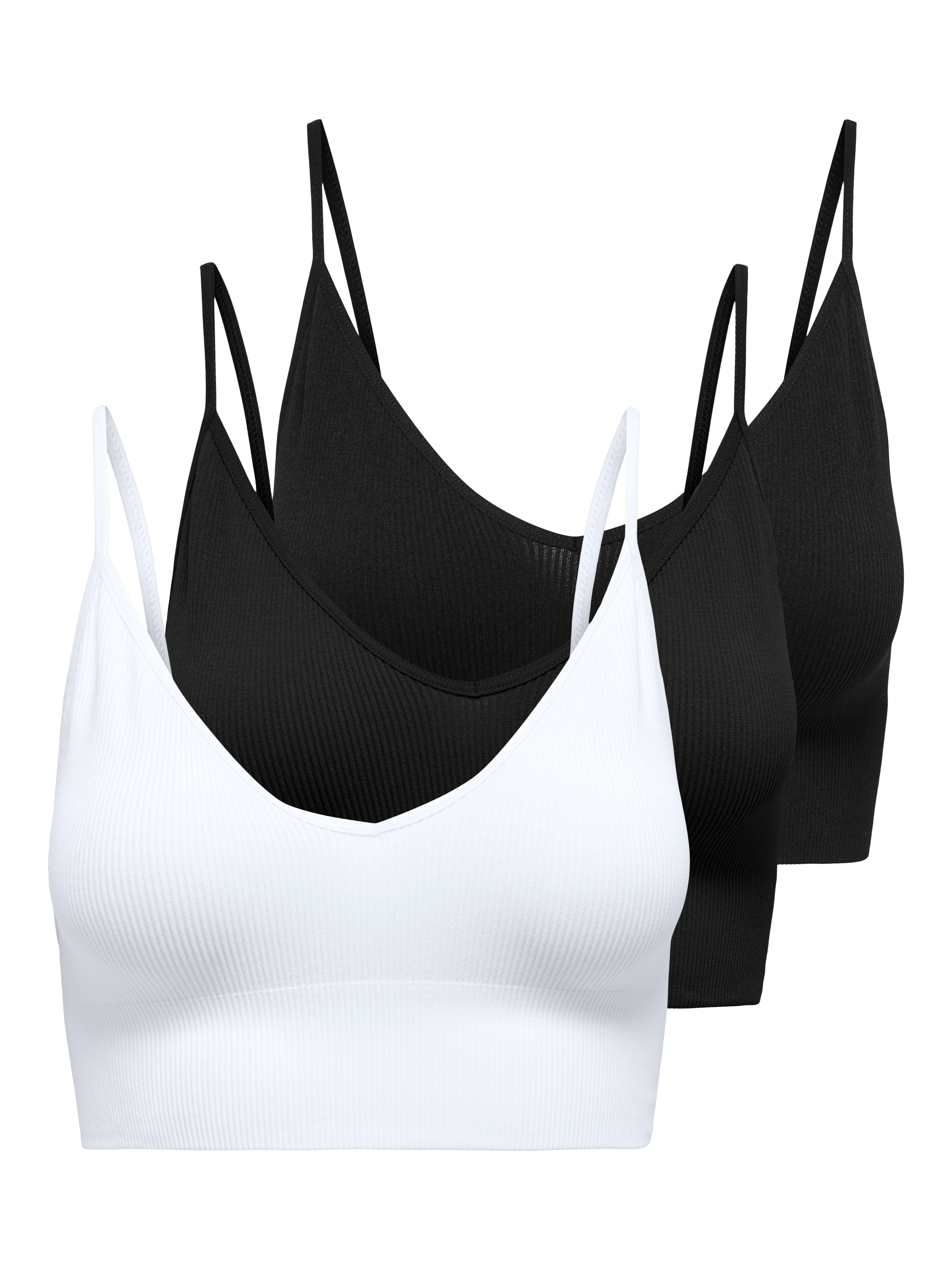 ONLY Bustier "ONLVICKY RIB S-L V-NECK 3-PACK TOP NOOS" günstig online kaufen