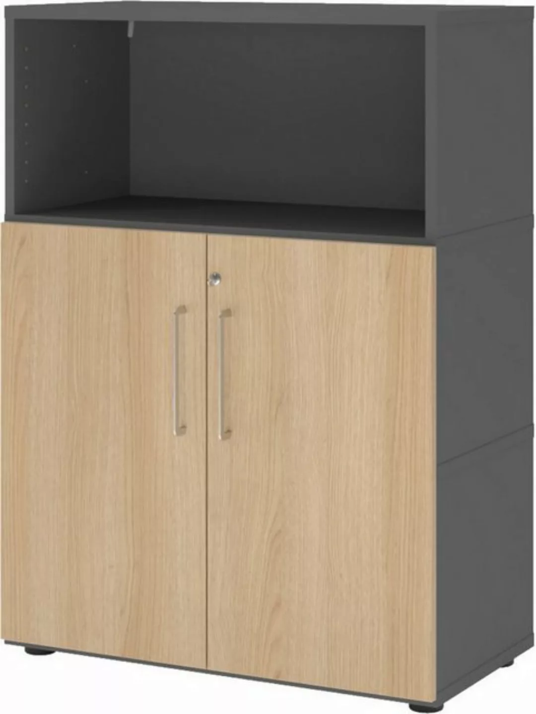 bümö Aktenschrank flexi Schrank Dekor: Graphit/Eiche günstig online kaufen