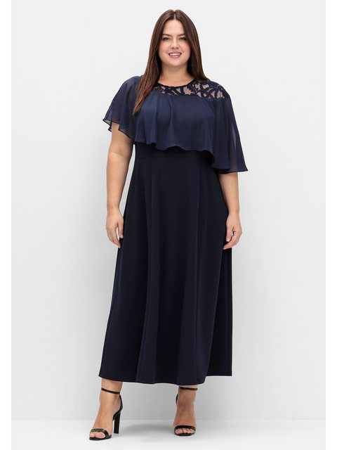 Sheego Abendkleid Große Größen mit Cape aus Spitze, in Midilänge günstig online kaufen