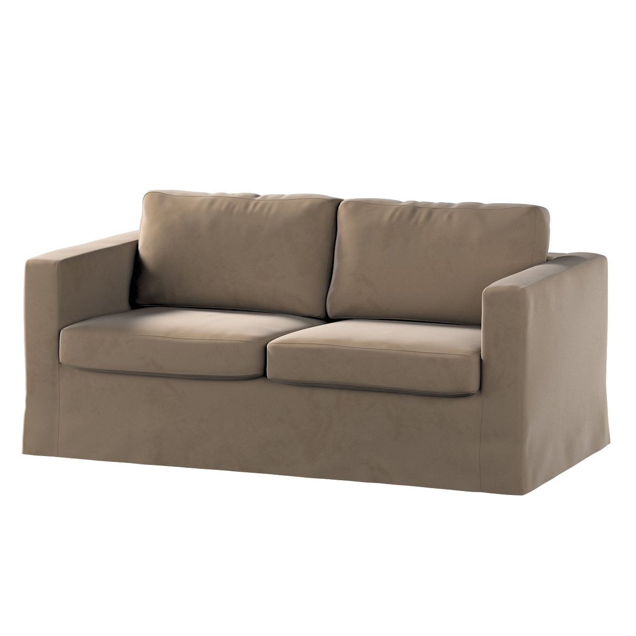Bezug für Karlstad 2-Sitzer Sofa nicht ausklappbar, lang, braun, Sofahusse, günstig online kaufen