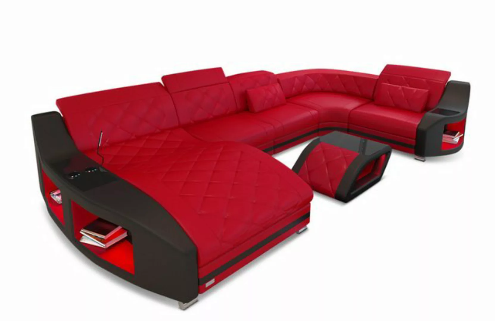 Sofa Dreams Wohnlandschaft Sofa Leder Swing U Form Ledersofa Ledercouch, Co günstig online kaufen