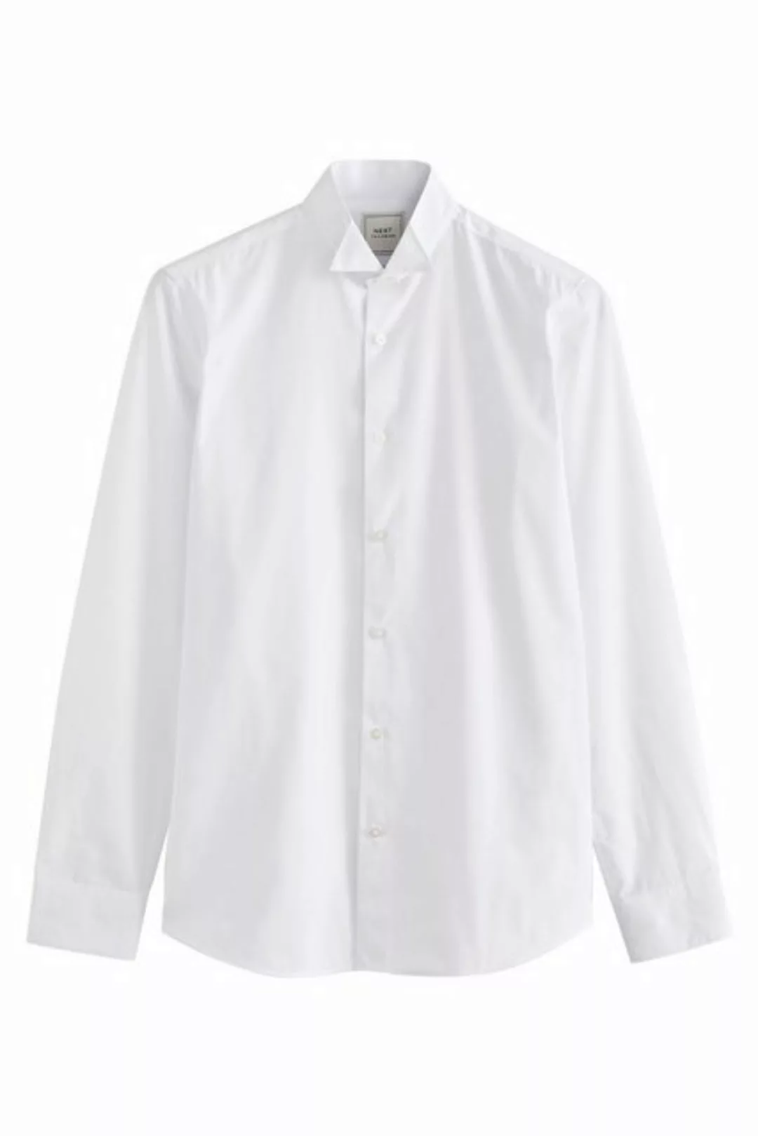 Next Langarmhemd Pflegeleichtes Hemd mit Smokingkragen-Skinny-Fit (1-tlg) günstig online kaufen
