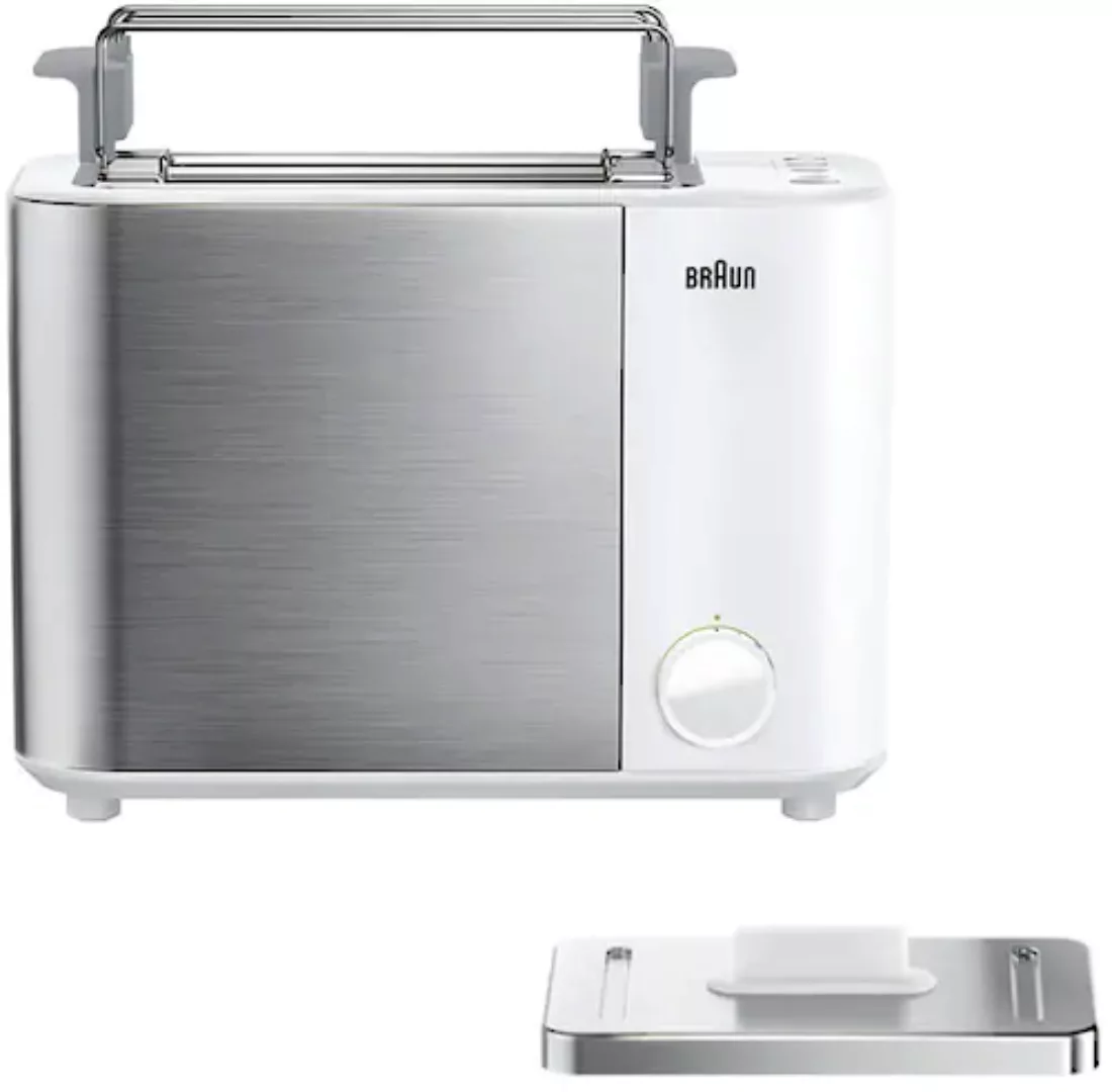 Braun Toaster »HT 5010.WH weiß silber ID Collection«, 2 kurze Schlitze, 100 günstig online kaufen
