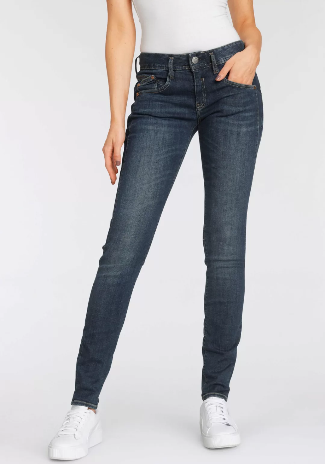 Herrlicher Slim-fit-Jeans GINA RECYCLED DENIM mit seitlichem Keileinsatz günstig online kaufen