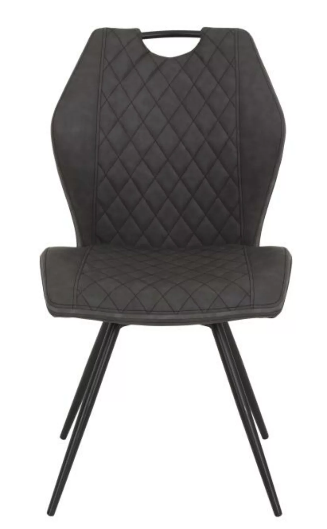 Polsterstuhl drehbar 4er Set Metallgestell schwarz Stoff Vintage-Anthrazit günstig online kaufen