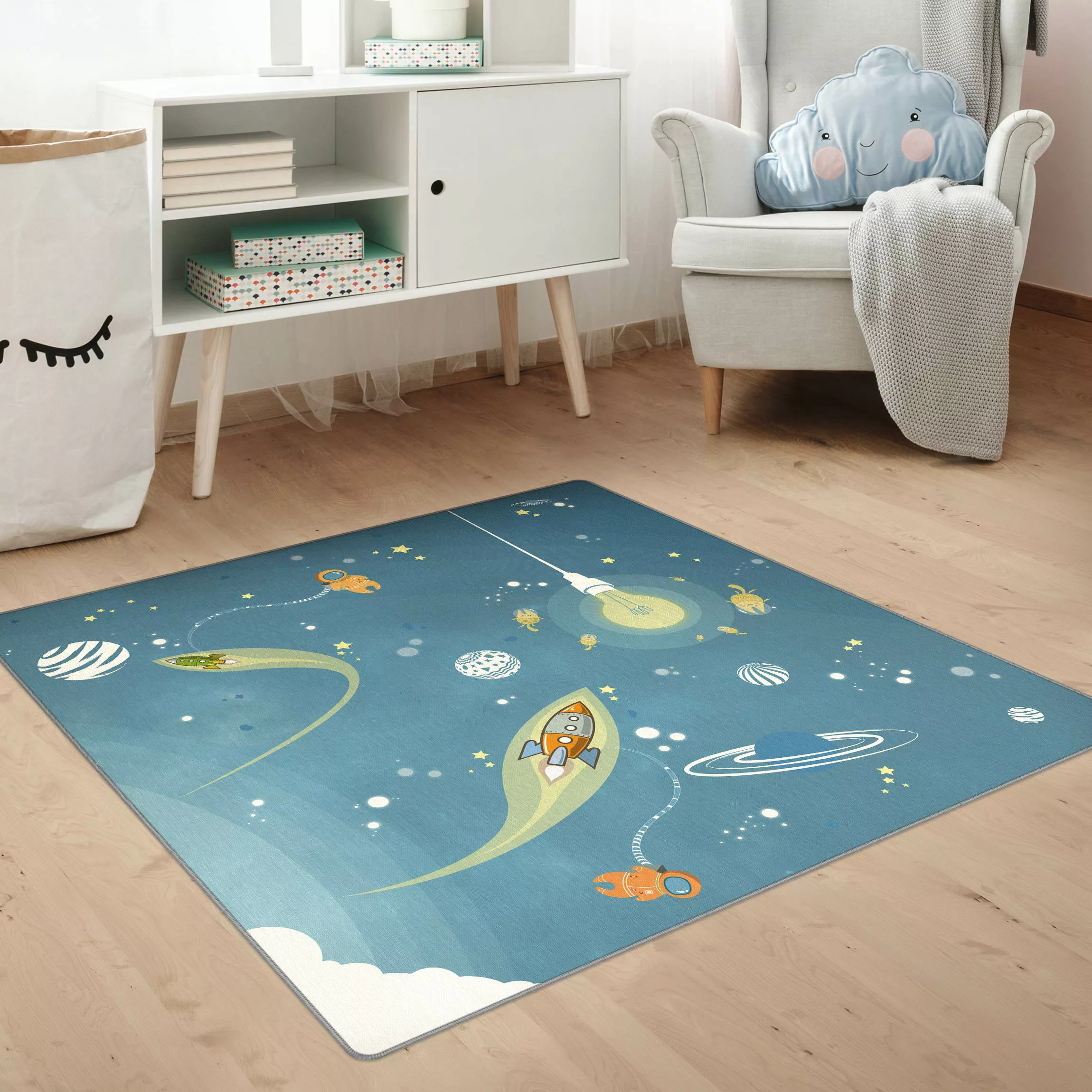 Teppich No.MW16 Buntes Weltraumtreiben günstig online kaufen