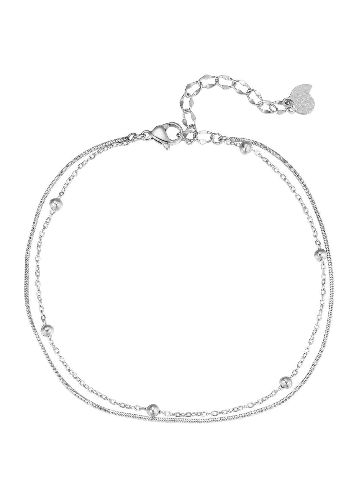 Hey Happiness Fußkette Layer Kugeln, Zweischichtige günstig online kaufen