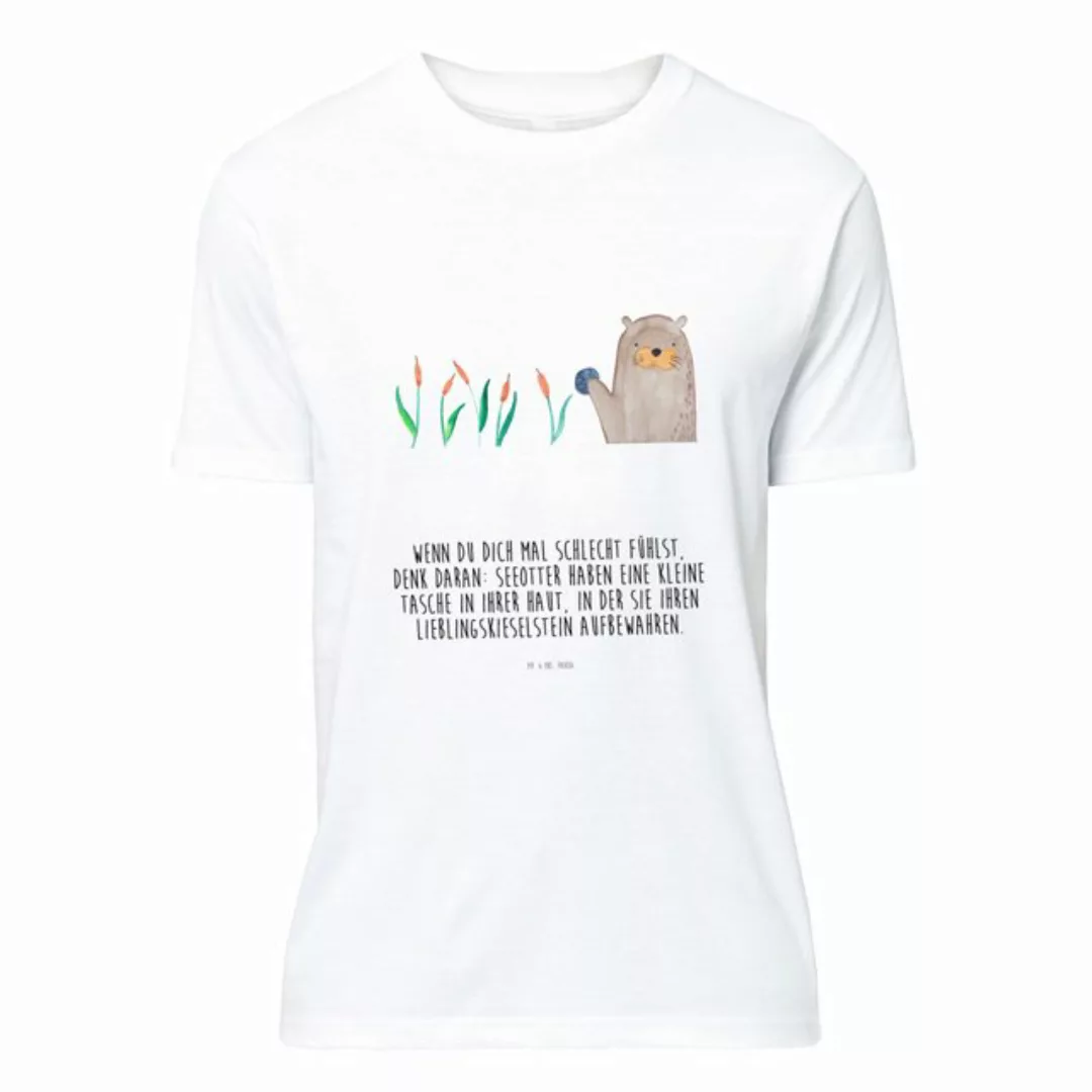 Mr. & Mrs. Panda T-Shirt Otter mit Stein - Weiß - Geschenk, Tshirt, Jubiläu günstig online kaufen