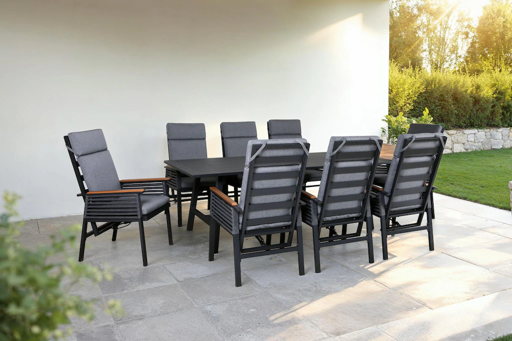 KONIFERA Garten-Essgruppe "Edessa Komfort", (Set, 17 tlg., 8x Stuhl mit Rüc günstig online kaufen