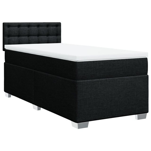 vidaXL Boxspringbett, Boxspringbett mit Matratze Schwarz 90x190 cm Stoff günstig online kaufen