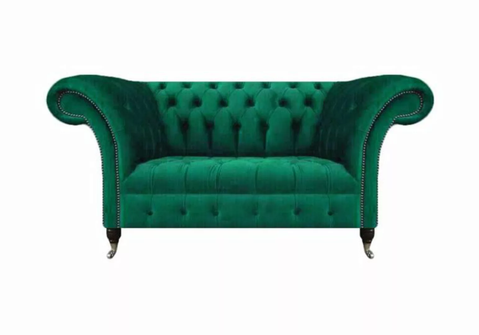 Xlmoebel Sofa Zweisitzer Chesterfield-Couch in Grün für das Wohnzimmer -, H günstig online kaufen