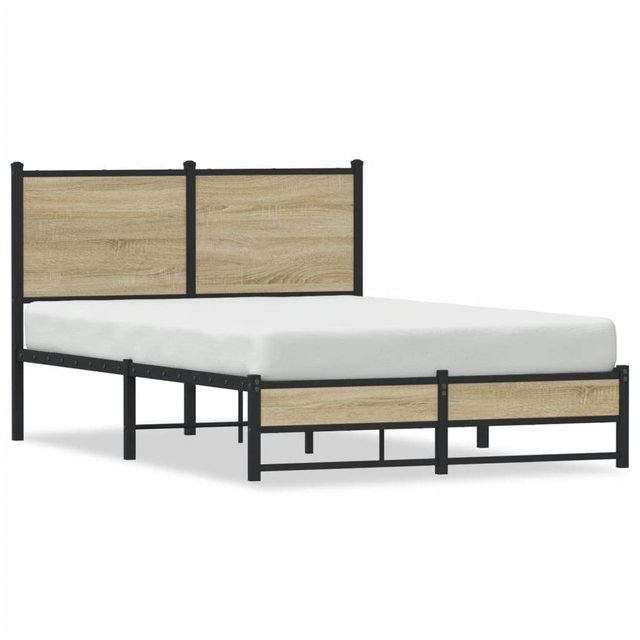 vidaXL Bett, Metallbett ohne Matratze Sonoma-Eiche 120x200 cm günstig online kaufen