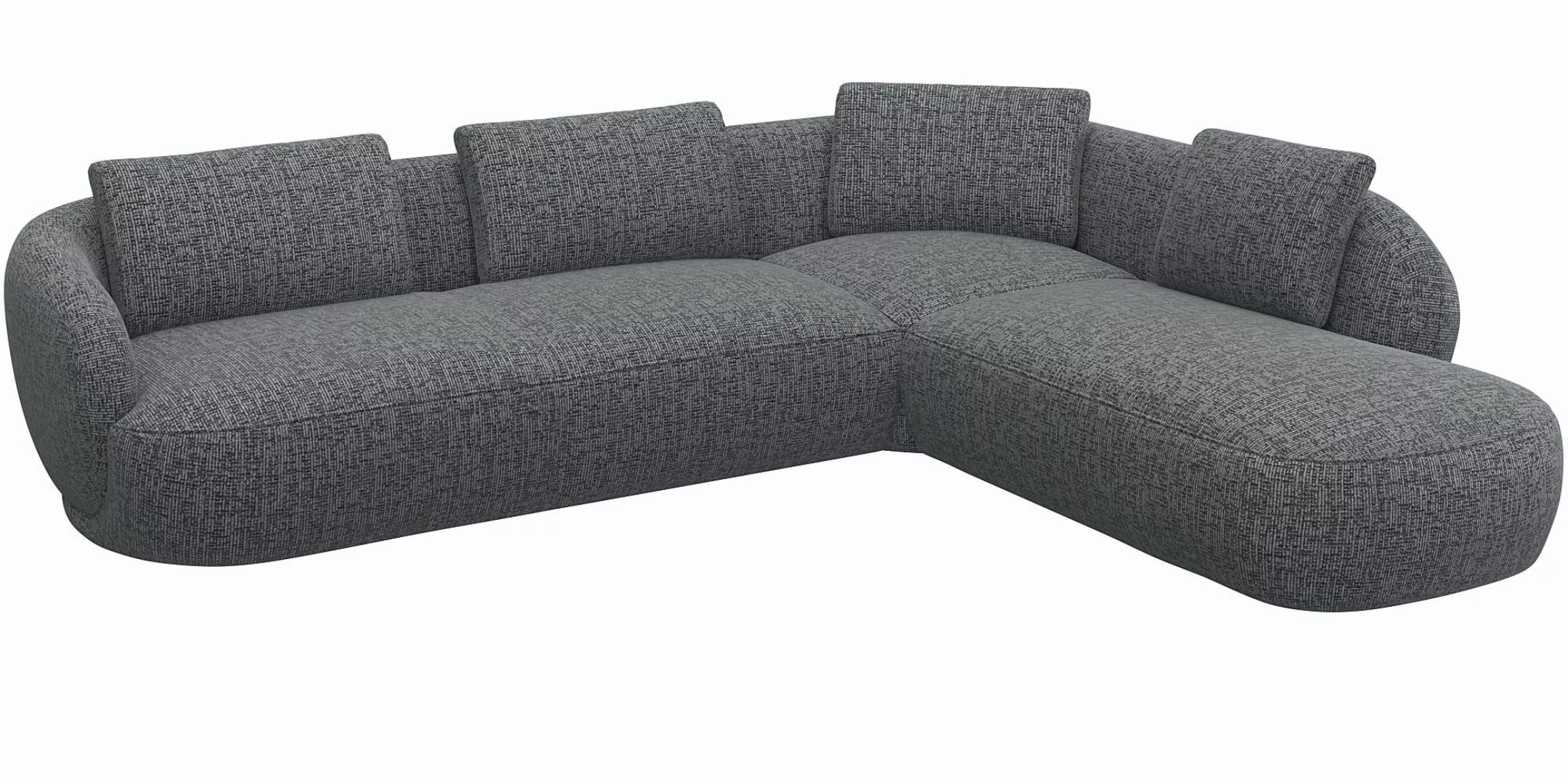 FLEXLUX Ecksofa »Torino, rund, L-Form, Sofa-Ecke mit Ottomane«, Modernes, o günstig online kaufen