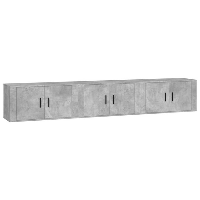 furnicato TV-Schrank TV-Wandschränke 3 Stk. Betongrau 80x34,5x40 cm günstig online kaufen