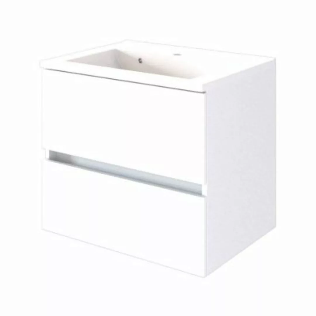 Lomadox Waschtischunterschrank inkl. Waschbecken 60 cm ARLON-03 matt weiß B günstig online kaufen