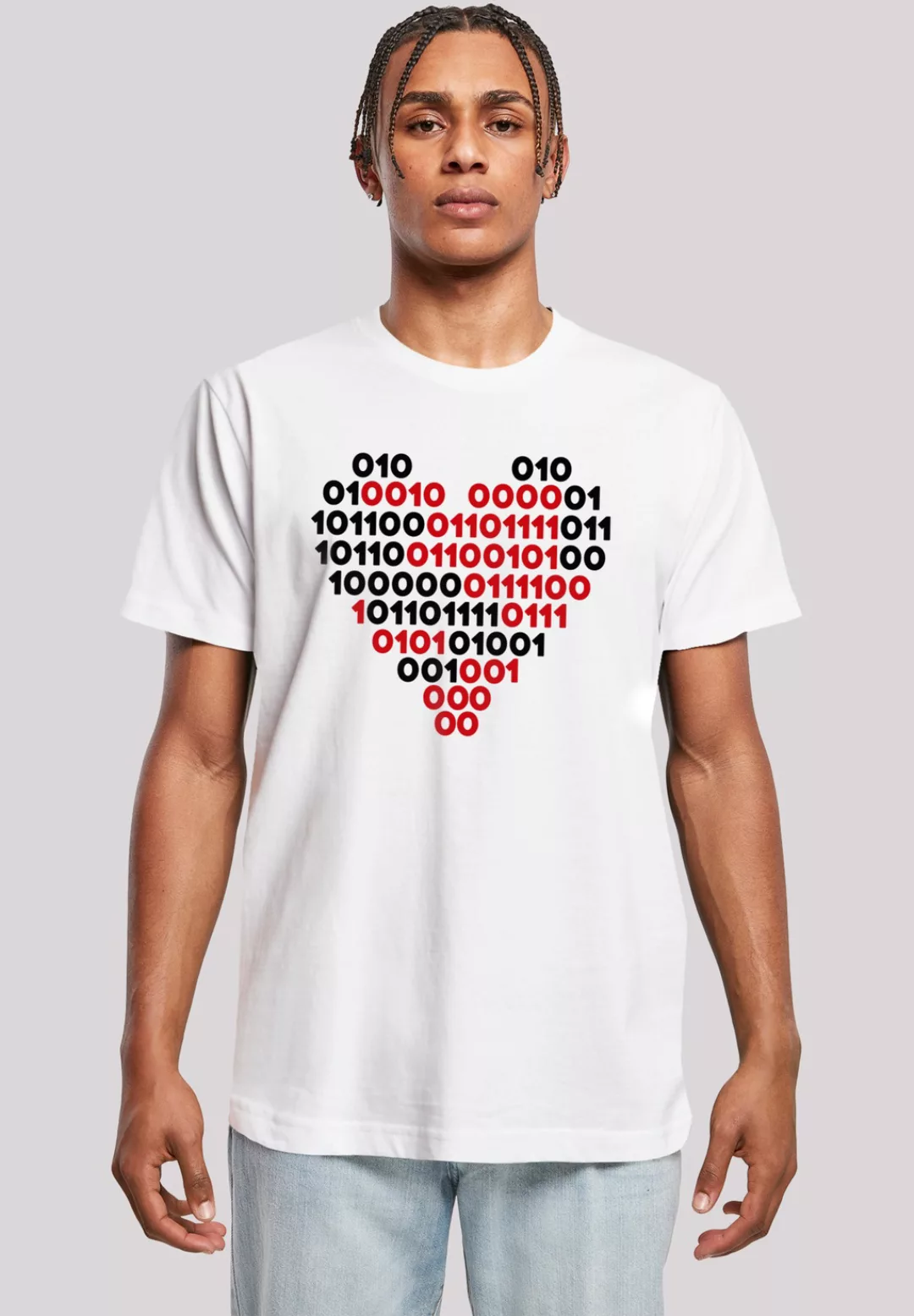 F4NT4STIC T-Shirt "I love you 01001001 Binary Code Herz Valentinstag", Prem günstig online kaufen