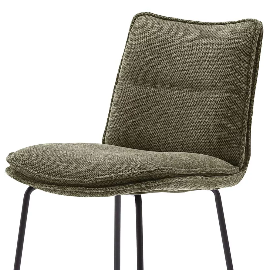 Drehbare Barstühle in Olivgrün Chenillegewebe Loft Design (2er Set) günstig online kaufen