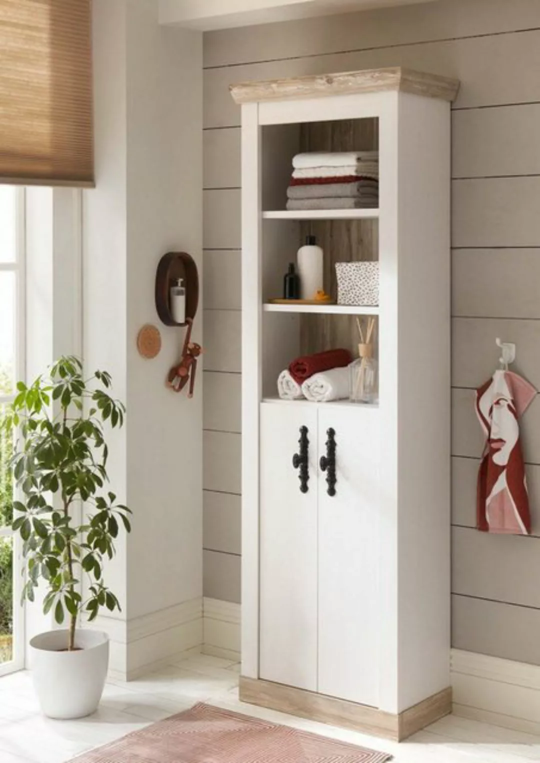 Möbel Stellbrink Badezimmerspiegelschrank Florenz Stauraumschrank III 200cm günstig online kaufen