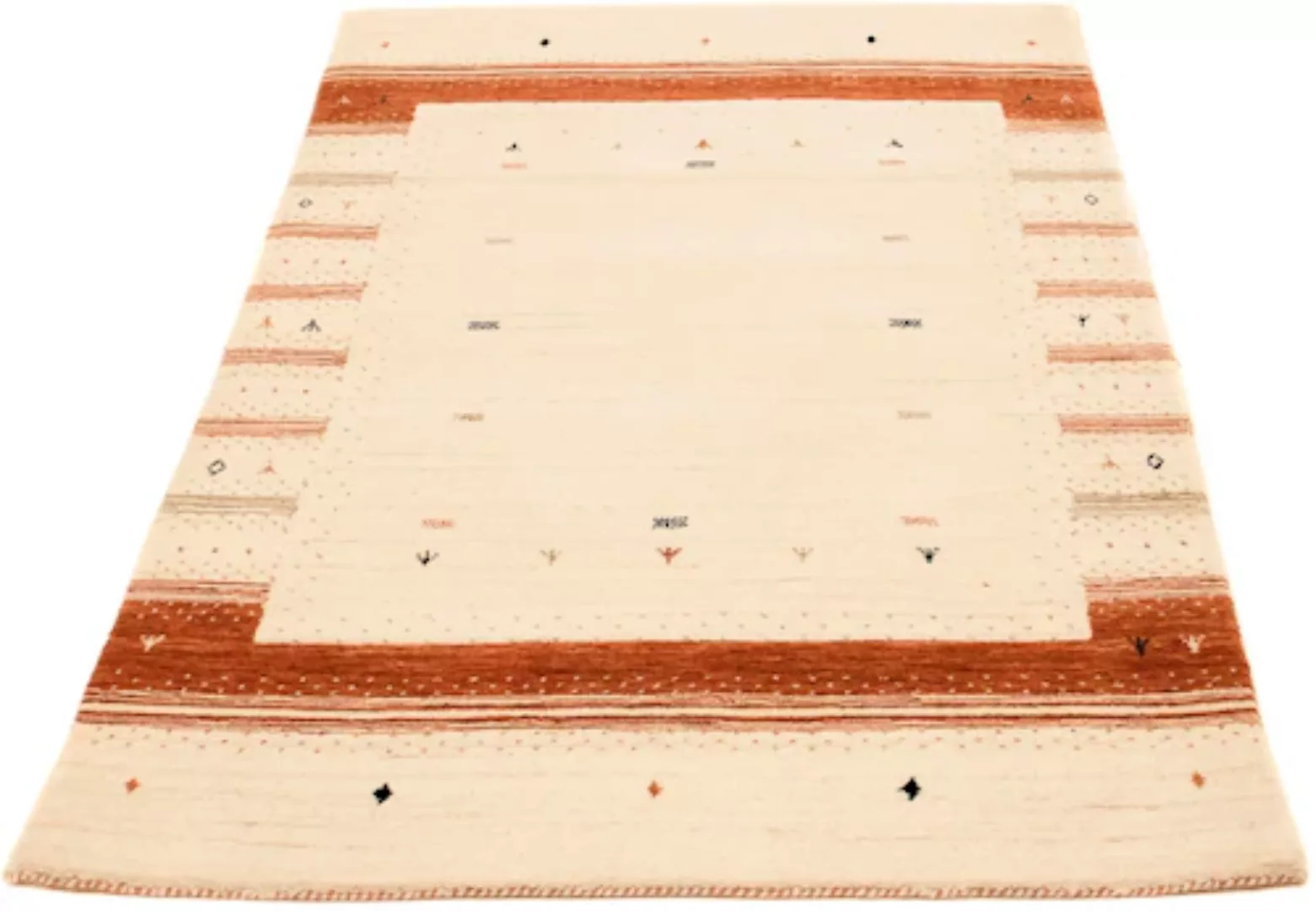 morgenland Wollteppich »Loribaft Teppich handgeknüpft beige«, rechteckig, h günstig online kaufen
