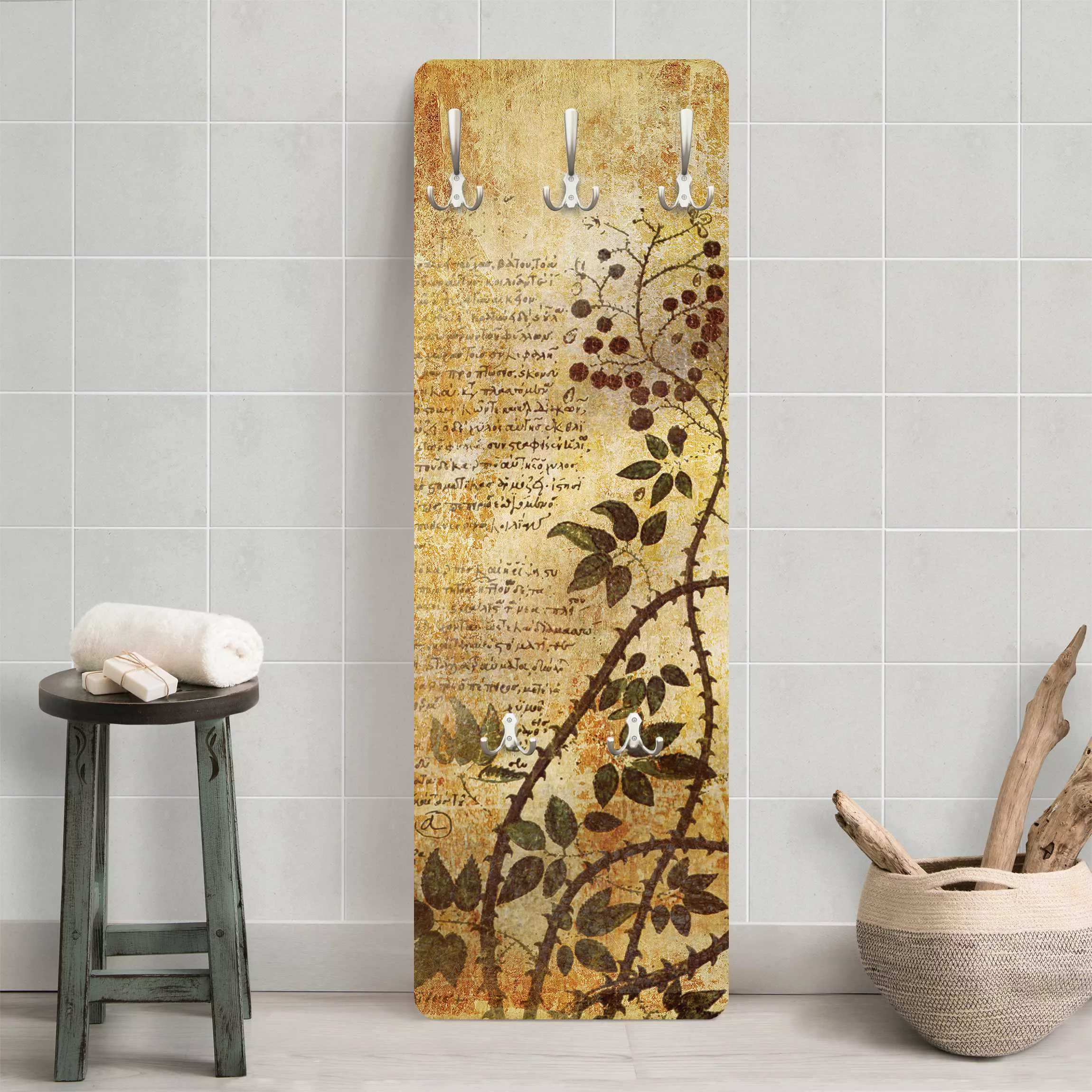 Wandgarderobe Holzpaneel Blumen Secret Feelings günstig online kaufen