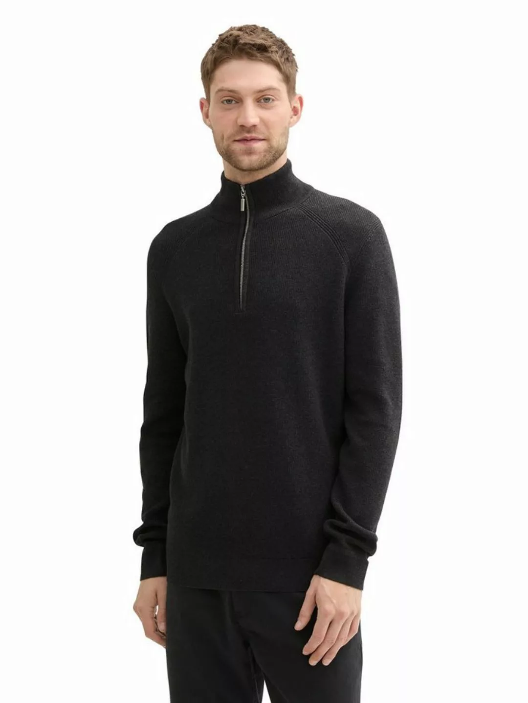 Tom Tailor Herren Stehkragen Pullover STRUCTURED KNIT TROYER- Regular günstig online kaufen