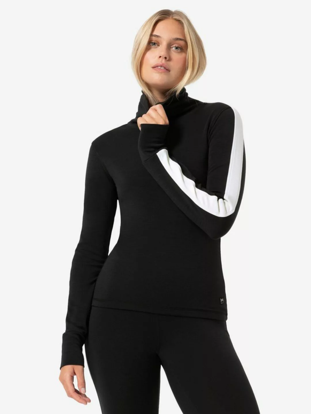 SUPER.NATURAL Sweatshirt für Damen, Merino COLORADO ROLL NECK mit Streifen, günstig online kaufen