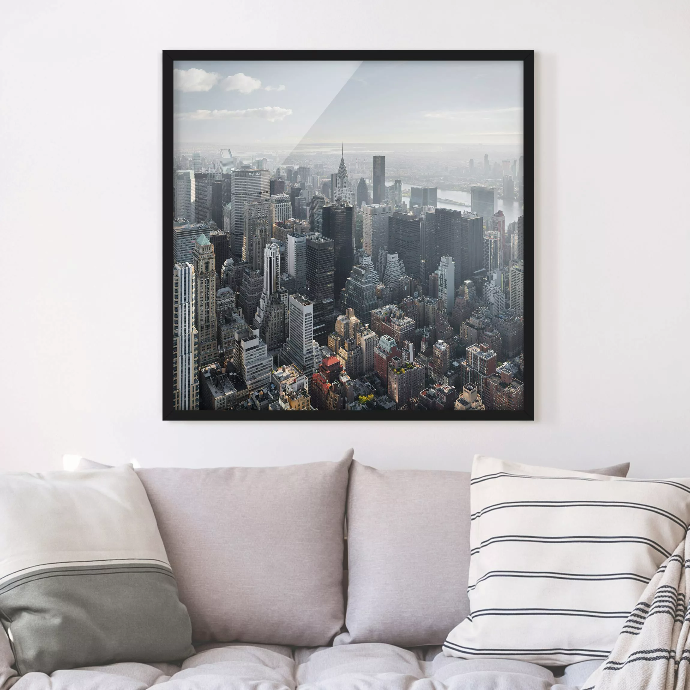 Bild mit Rahmen - Quadrat Upper Manhattan New York City günstig online kaufen