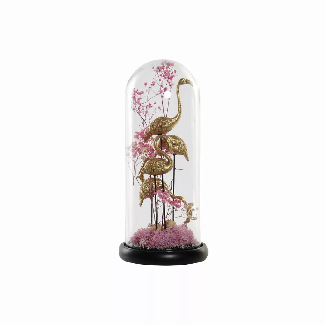 Deko-figur Dkd Home Decor Kristall Schwarz Rosa Golden Harz Flamenco Holz M günstig online kaufen