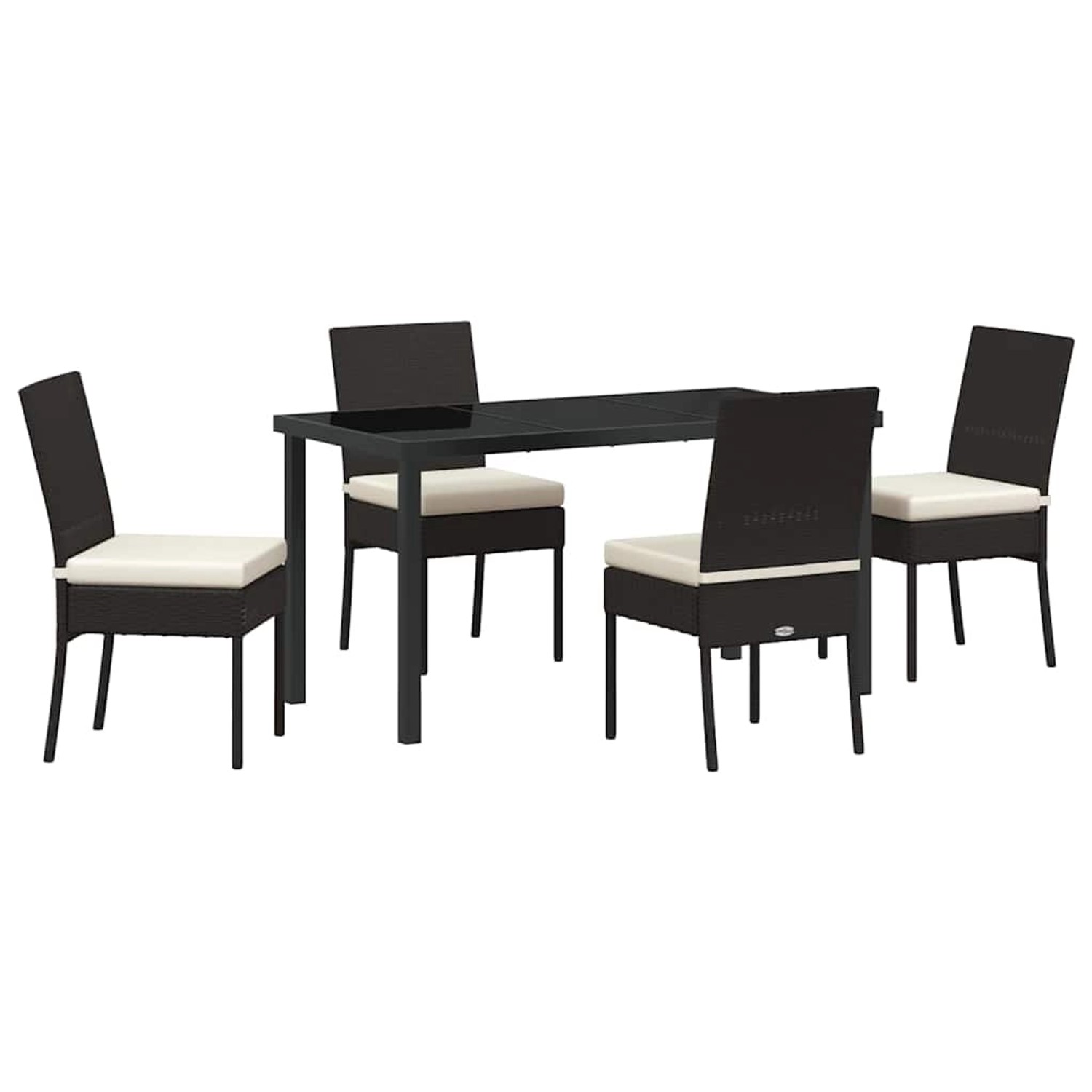 vidaXL Garten Essgruppe 5-Tlg Schwarz Poly Rattan 3379207 günstig online kaufen