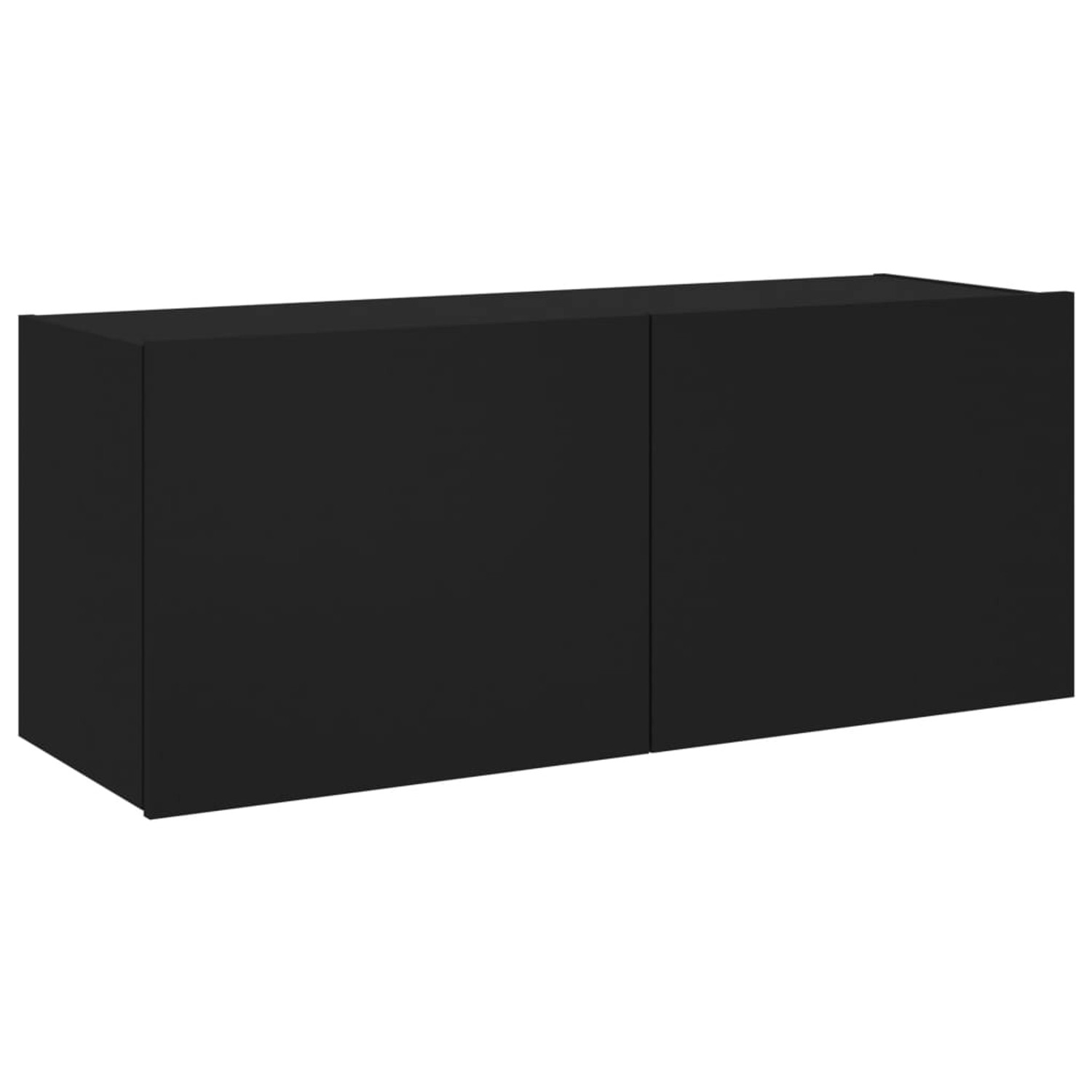 VidaXL TV-Wandschrank mit LED-Leuchten Schwarz 100x35x41 cm günstig online kaufen