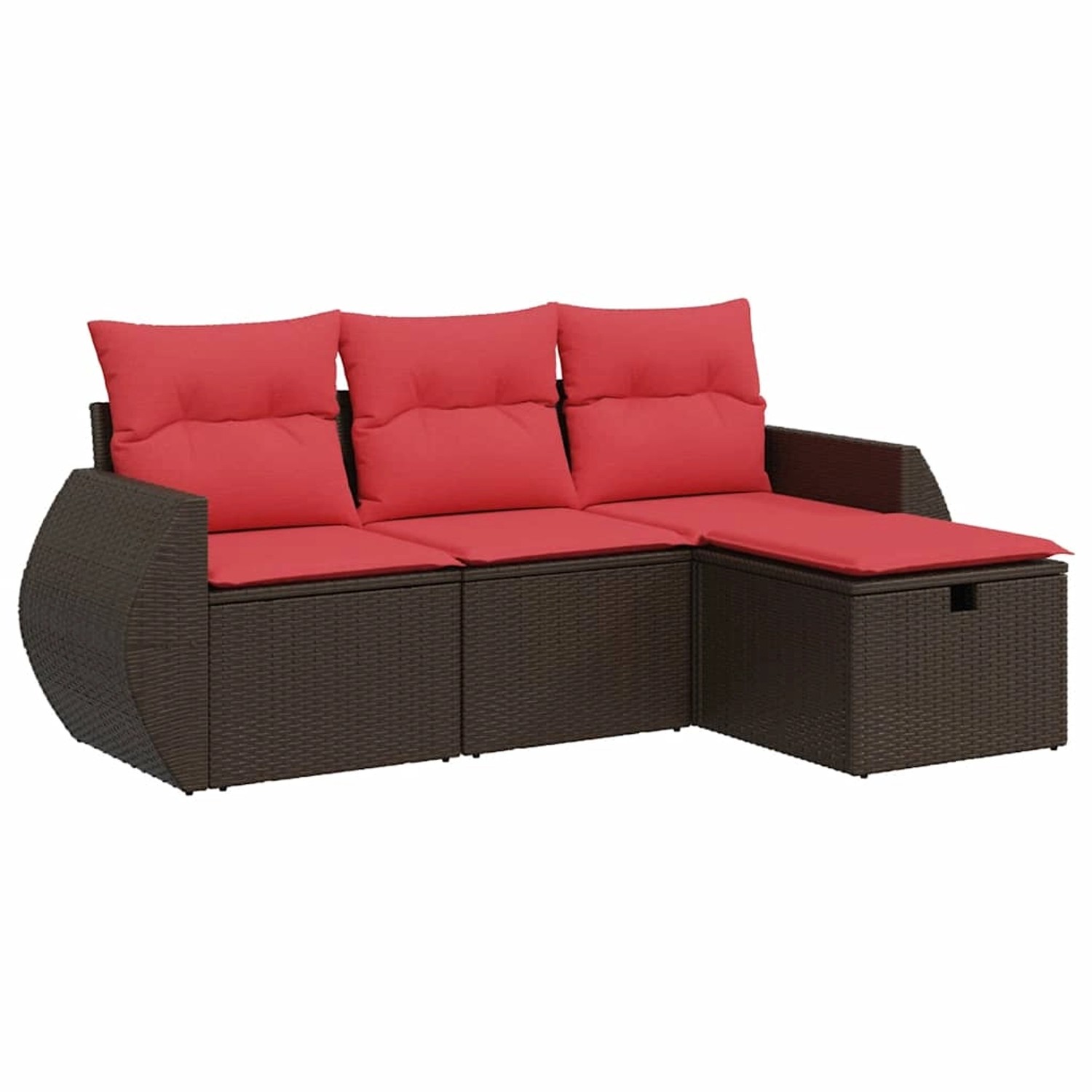 vidaXL 4-Tlg Garten-Sofagarnitur mit Kissen Braun Poly Rattan 3325560 günstig online kaufen