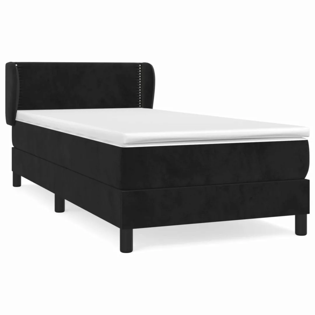 Vidaxl Boxspringbett Mit Matratze Schwarz 80x200 Cm Samt günstig online kaufen