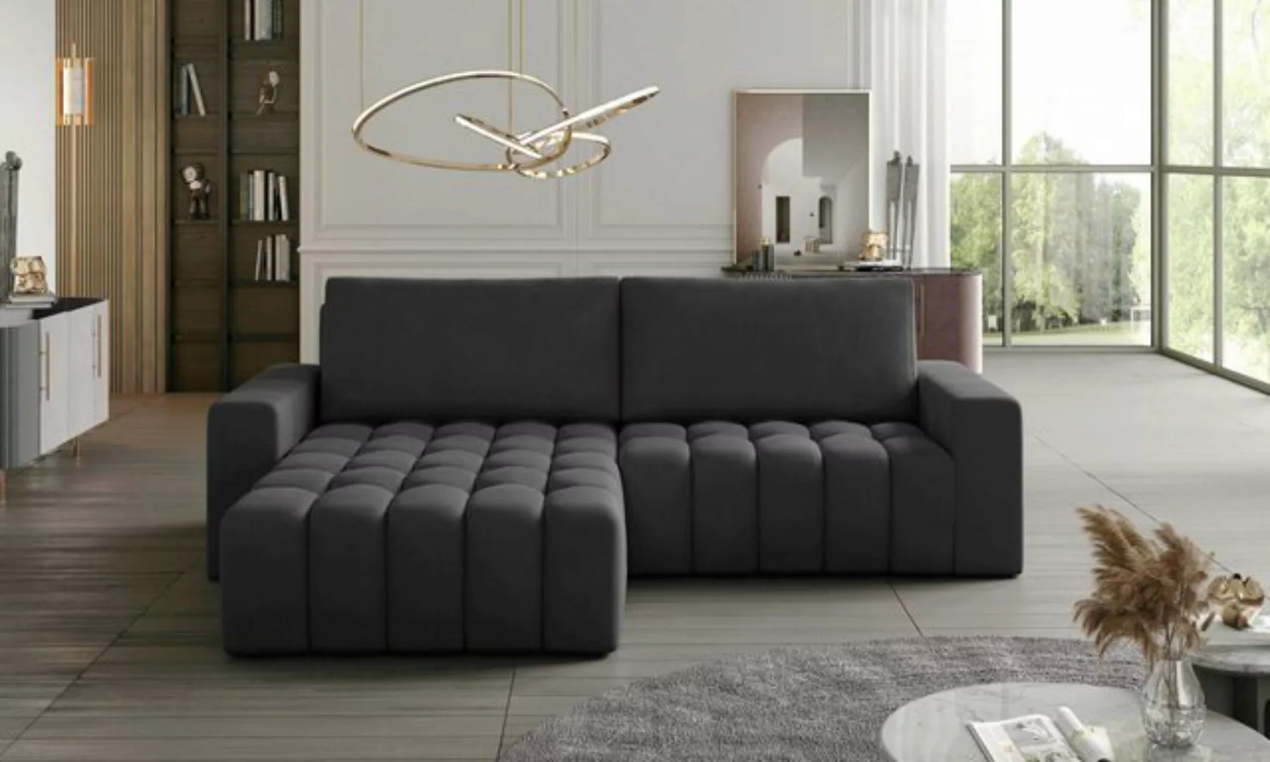 Myhomelando Ecksofa Bonett, mit Schlaffunktion und Bettkasten, Velour-Stoff günstig online kaufen