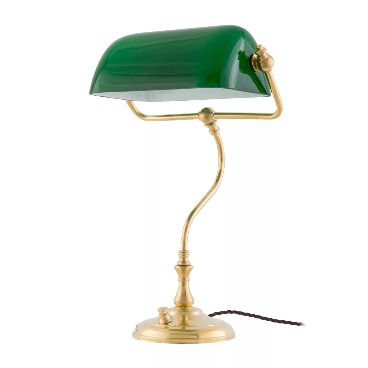 Banklampe Tischleuchte Messing-grün günstig online kaufen