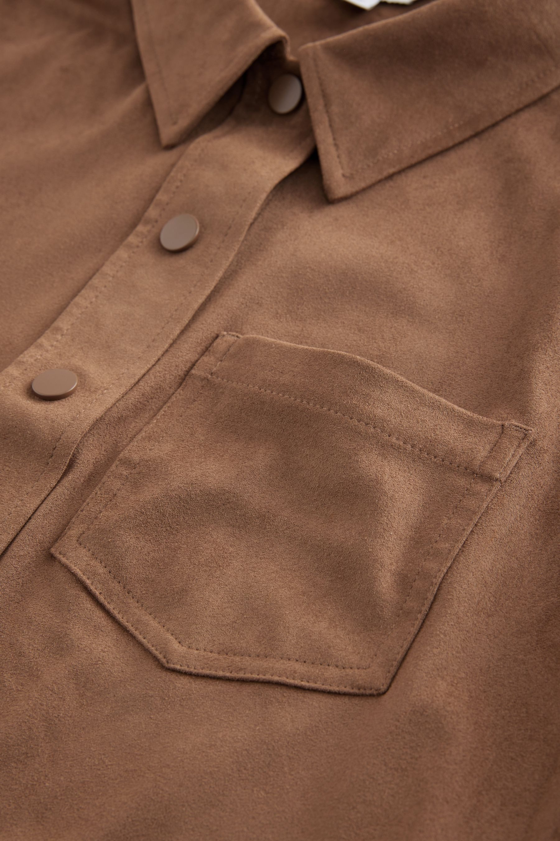 Next Kurzarmhemd Kurzärmeliges Hemd aus Velourskunstleder günstig online kaufen